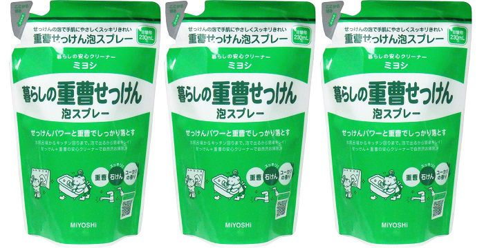暮らしの重曹せっけん 泡スプレー 詰替 230ml まとめ買い 詰め替え つめかえ ミヨシ石鹸 MIYOSHI