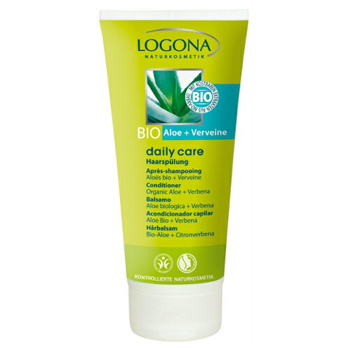 【LOGONA】【デイリー】【ヘアコンディショナー】【アロエ&バーベナ】コンディショナー オーガニック ノンシリコン アロエ アロマ アロマオイル おしゃれ チューブ ヘアケア 無添加 ダメージ ヤシ ロゴナ ツヤ 保湿 潤い うるおい しっとり ホホバ アーモンド