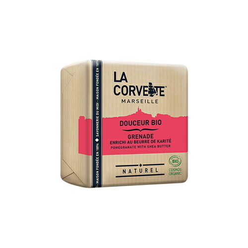 【LA CORVETTE】 【サボン・ドゥスール・ビオ】【ポメグラネイト】 【100g】ラ・コルベット 南仏マルセイユ オリーブオイル 石鹸 ココナッツオイル 無添加 天然植物オイル オリーブ石鹸 乾燥肌 洗顔石鹸 コスメビオ コスモスオーガニック 認証 天然美肌成分 シアバター