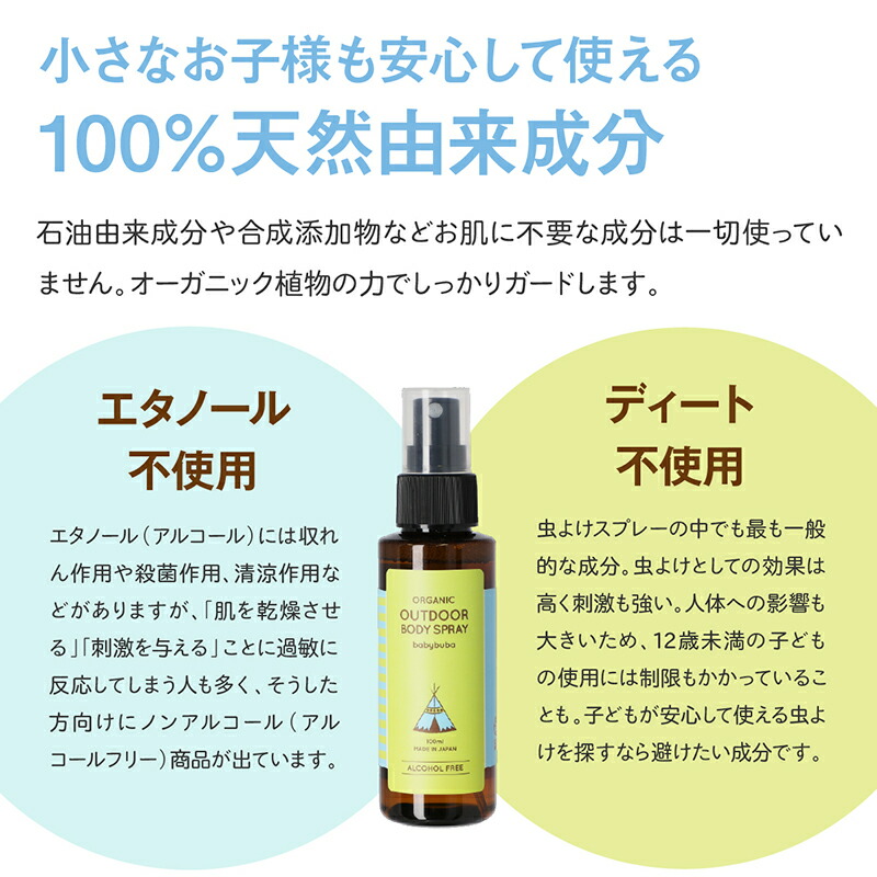 Babybuba アウトドアセット ベビーブーバ 日焼け止め 日本 国産 サンケア Spf50 赤ちゃん サンスクリーン子供 キッズ 紫外線 虫除け アウトドアスプレー Ecocert 顔用 もらって嬉しい出産祝い からだ用 エコサート ボディ Japan オーガニック Uv