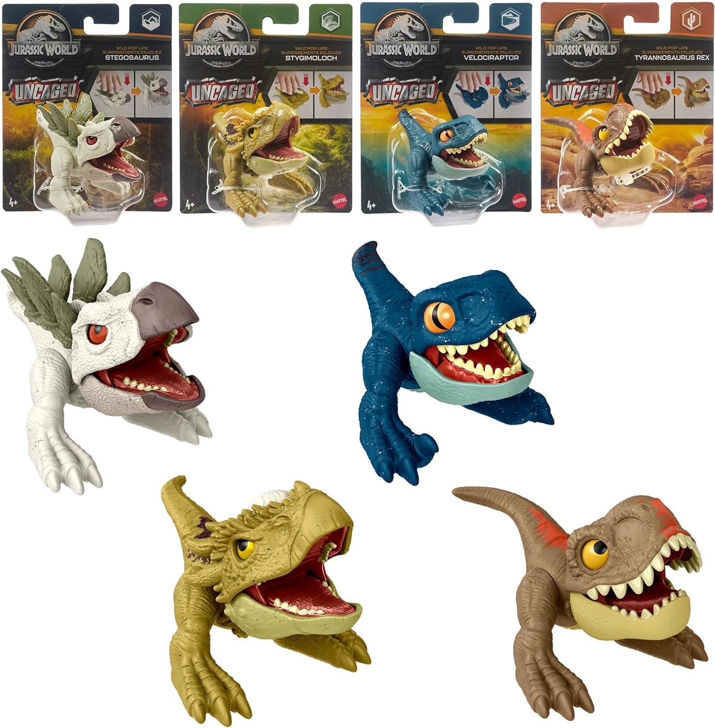 ジュラシック・ワールド　マテル4体 マテル ジュラシックワールド 恐竜4体セット ダイナソー mattel