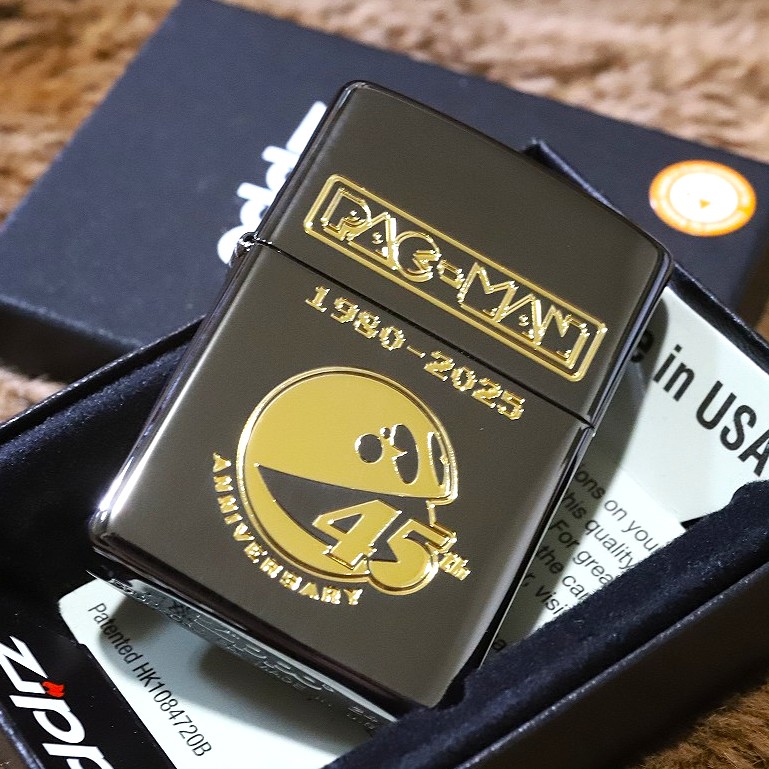 【限定ZIPPO】 パックマン 45周年 世界765個限定 ブラック 鏡面加工 黒 両面加工 限定ナンバー入り プレゼント 人気 高級 Zippo ジッポ PACMAN ライター