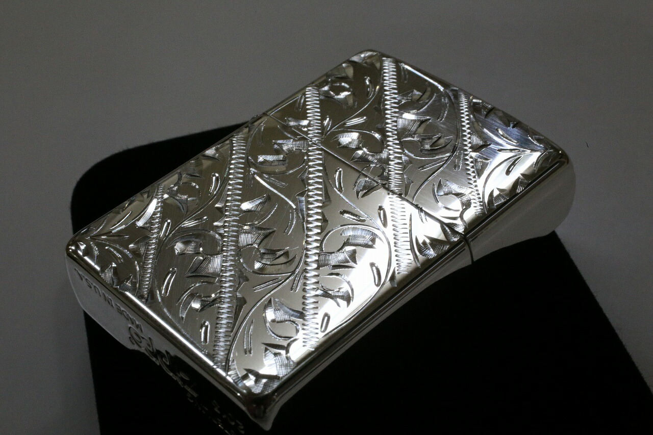 純銀zippo 手彫り両面唐草模様 和風 和柄 人気 純銀ジッポ プレゼント 送料無料 スターリングシルバー 純銀ライター エレガント 粋 シンプル かっこいい 高級 Mpgbooks Com