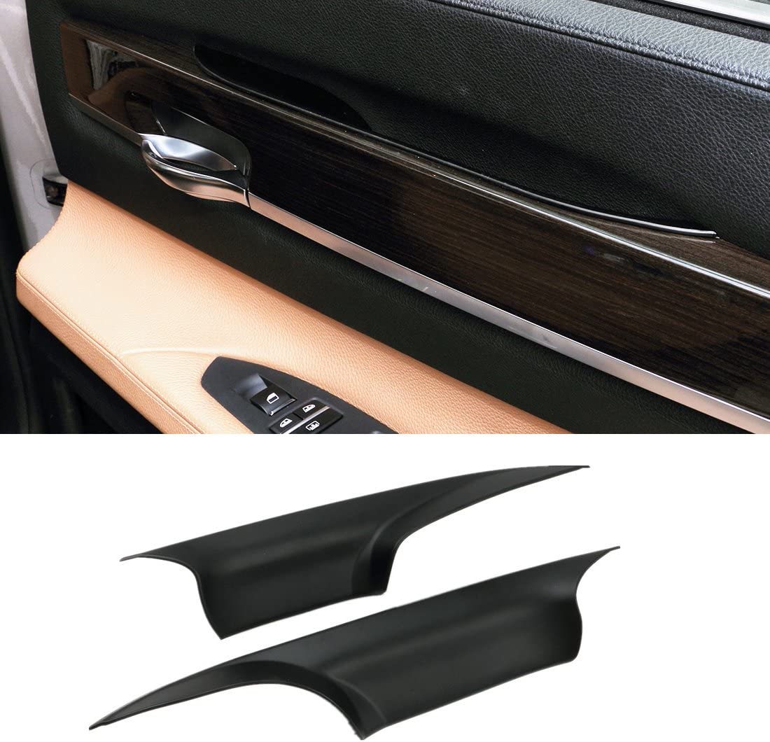 ジャロンクス BMW 7シリーズ対応 ドアプルハンドルカバー、左フロント、右フロント F01/F02 ドアハンドルカバー 7シリーズ ドアパネルトリム (BMW 730 740 750 760 F01/F02 2008-2014に対応) 前列-黒