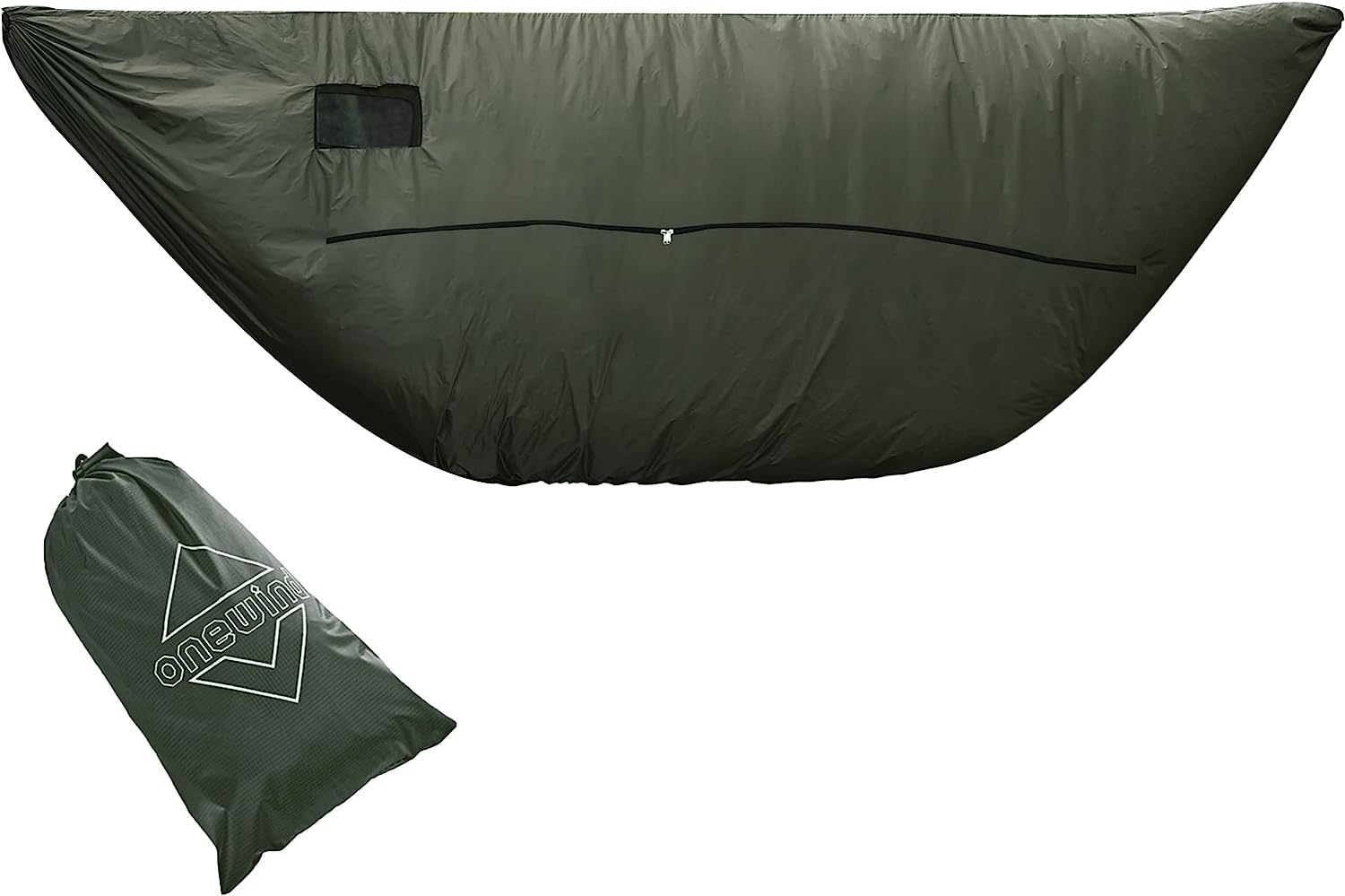 onewind プレミアムハンモック用ジッパーウィンドソック ハンモック用防風ソックス 寒冷地用軽量防風プロテクター ODグリーン キャンプ キャンプギア アウトドア ジッパーハンモック用防風カバー 軽量・耐風・冬季キャンプ対応 風や寒さから身体を保護 ODグリーン