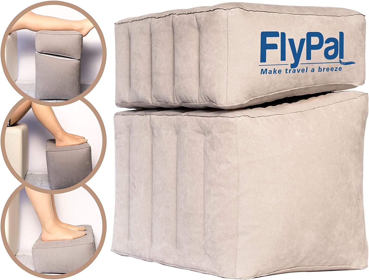 FLYPAL SP103 飛行機旅行用 旅行用枕 トラベルピロー Travel Pillows インフレータブルフットレスト 2 in 1デザイン 長時間のフライトでも眠れる、自宅、オフィス、子供用 ブローアップピロークッション 17インチx11インチx17インチ グレー 7,829円
