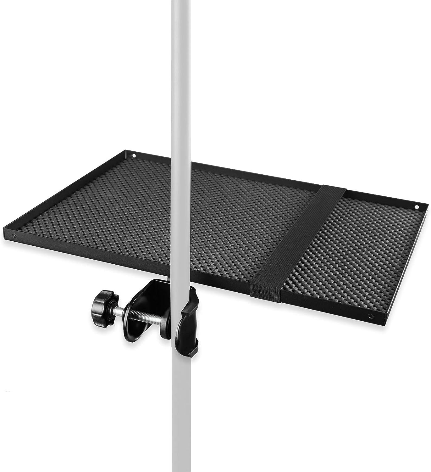 Mr.Power ステージ、ライブストリーミング、レコーディング用マイクスタンドラックトレイホルダー マイクスタンド Microphone Stands 13インチ x 9インチ Lサイズ ブラック 耐荷重2kg 金属製