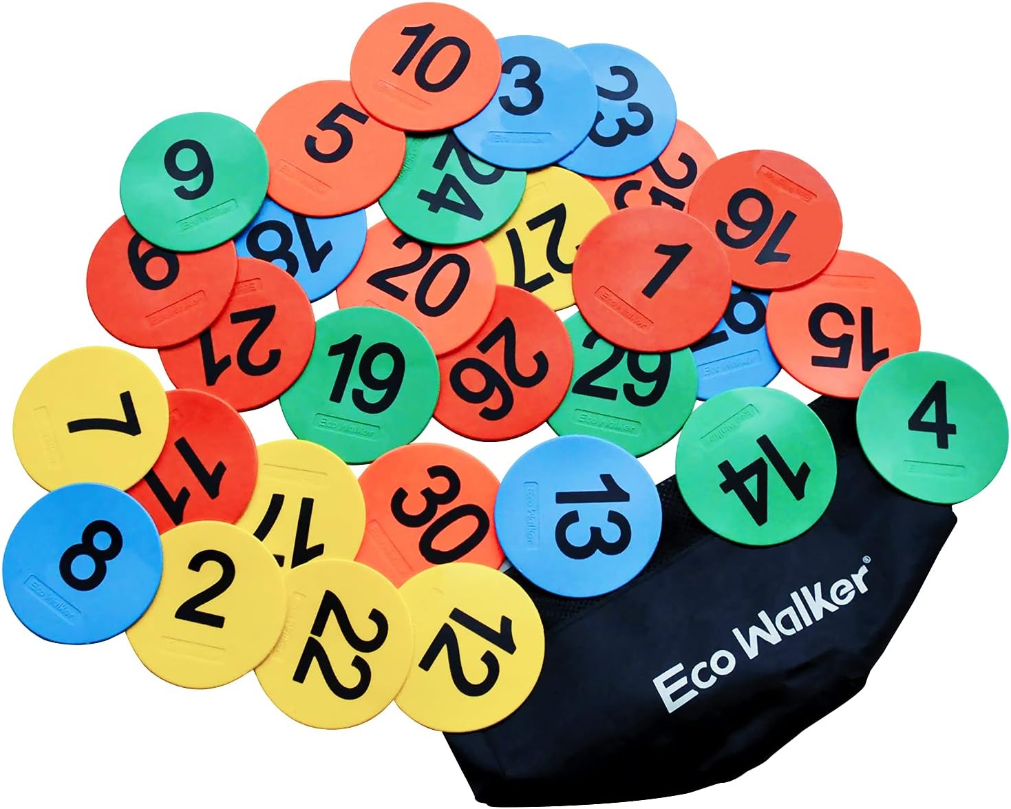 Eco Walker 4in ミニフロアスポットマーカー 学年用 幼稚園 保育園用 携帯電話 1 ～ 30 お子さん受けつたえる教材 授業時間機材 事務機材 文房具・事務用品-日用品雑貨・文房具・手芸