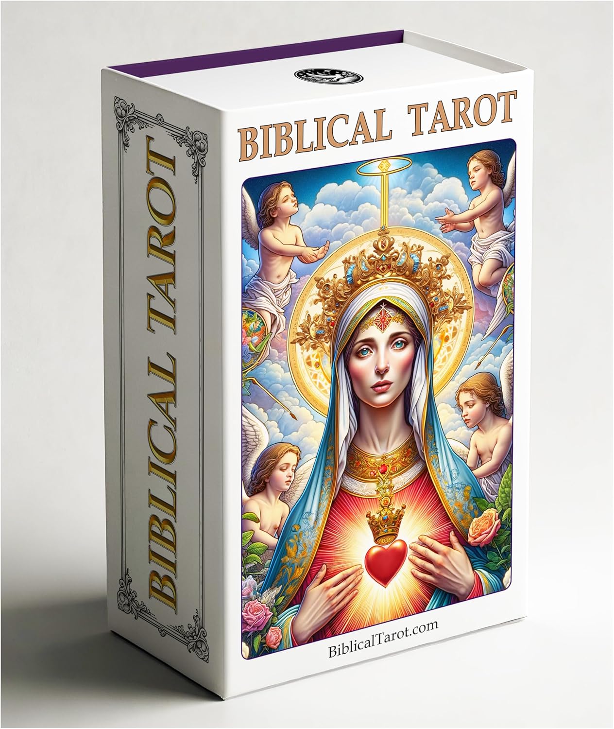 Biblical Tarot カードデッキ78 枚&ガイドブック 聖書の知恵に基づいたユニークな作品 プレミアム品質 柔軟 シャッフルも簡単 高精細プリント フルサイズ 4.75x2.75 第2版