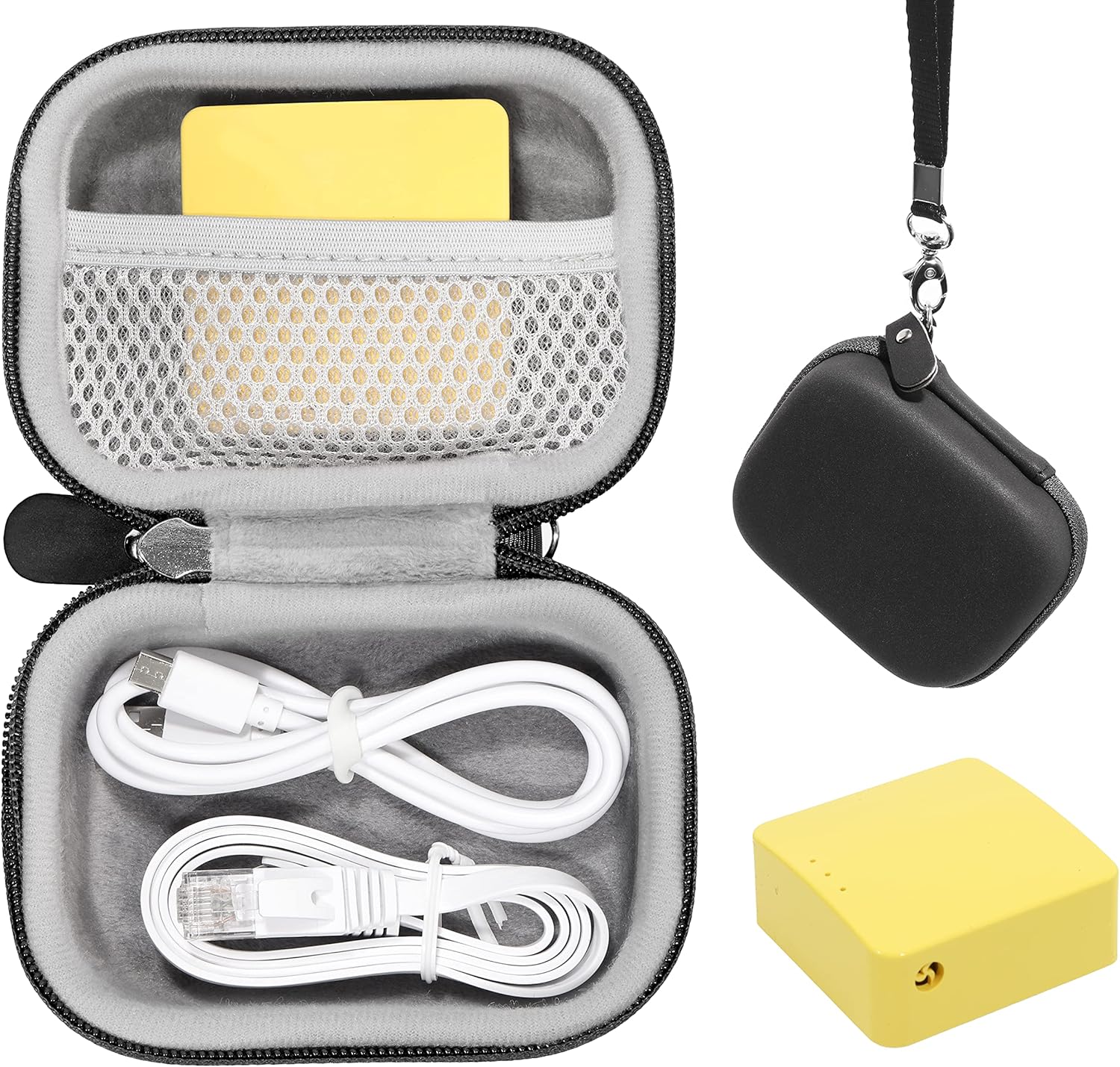 Alltravel GL.iNET GL-MT300N-V2 ワイヤレス ミニ ポータブル トラベル ルーター用ケース 旅行用ルーター専用収納ケース キャリングケース ハードケース ルーター用ポーチ GL-AR300M GL-AR150 microuter-N300 モバイル ホットスポット ケースにも対応 ブラック ケースのみ