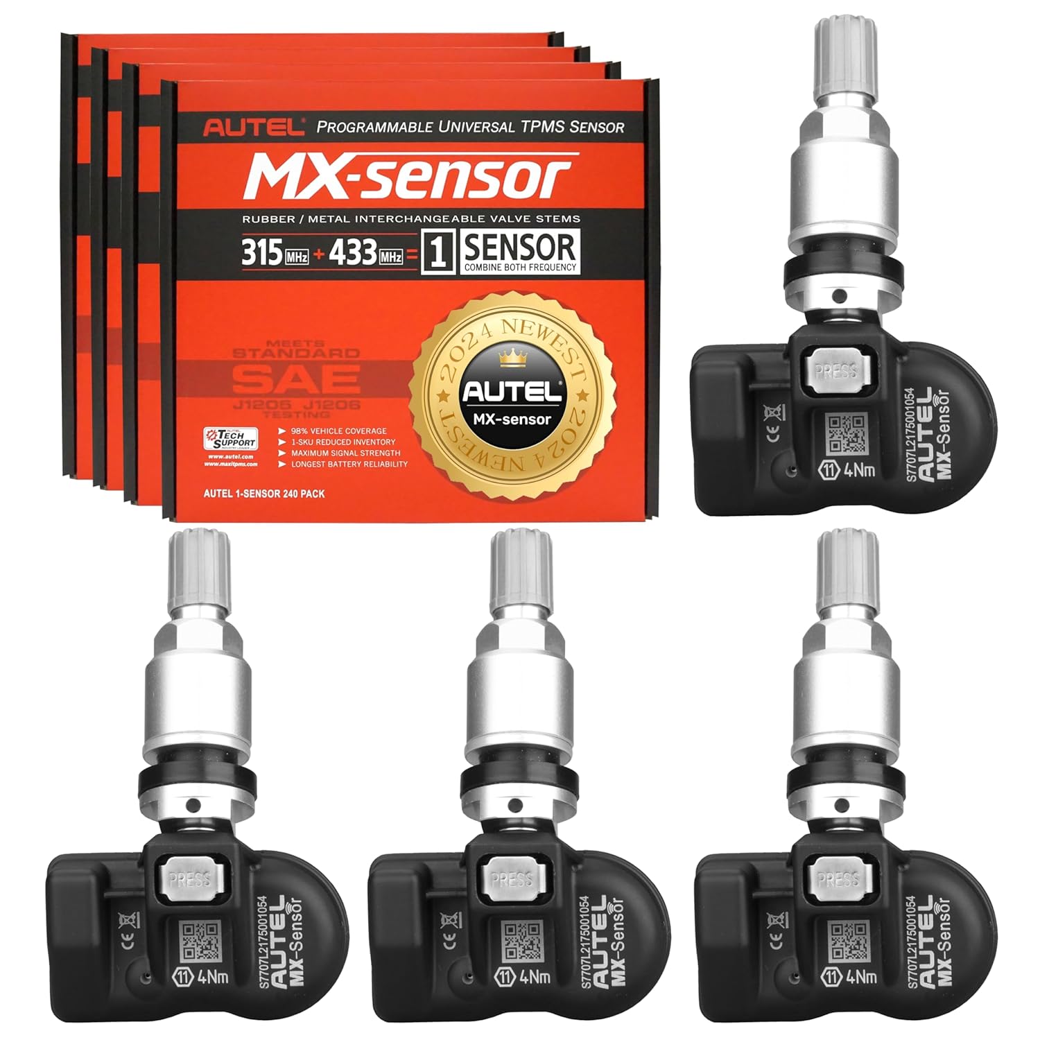 空気圧センサー TPMS Autel MX-Sensor Amazon | Autel MaxiTPMS MXセンサー 4個セット メタルステム