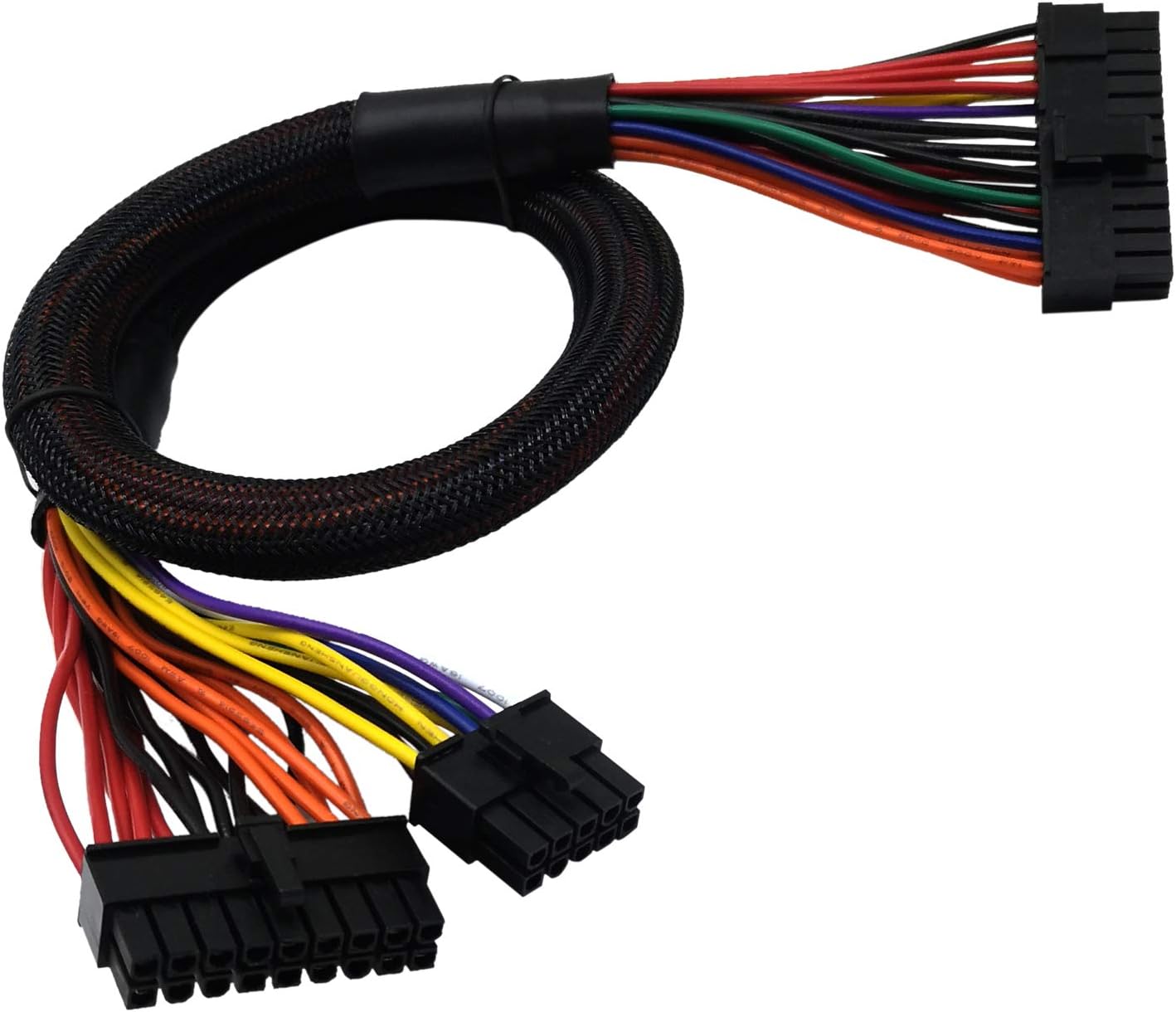 COMeap 24ピン ATX ケーブル Corsair AX シリーズ & Seasonic PSU 用 18ピン + 10ピン - 24ピン ATX PSU 電源アダプター 電源延長 ケーブル ATX 変換ケーブル スリーブ電源変換ケーブル／Corsair AX シリーズ・Seasonic 対応 スリーブ付き 24.8 インチ (63cm)