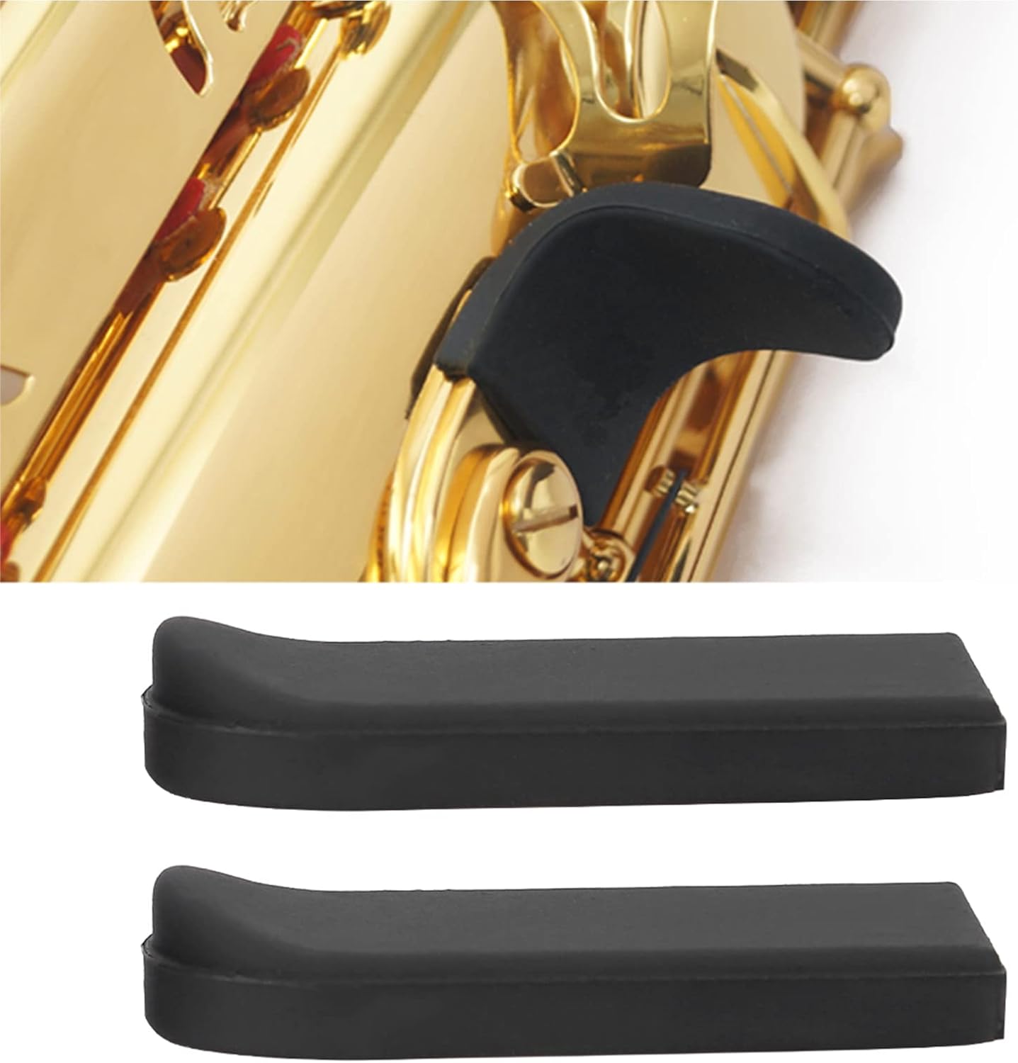 Haosie サックス用サムレスト 2個セット 快適 サックス用 サムレストパッド ゴム製サックス用ジェルクッションパッド テナーサックス/バリトンサックス用 サックス用 親指レスト クッション 2個セット ラバー製 指掛け保護パッド テナー／バリトンサックス対応