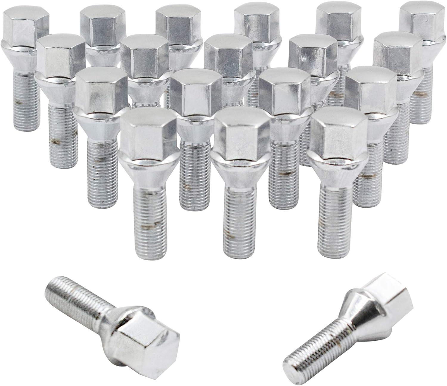 Wheel Accessories Parts ホイール ラグ ボルト 20個セット M16x1.50 円錐形エイコーン シート スレッド 30mm 長さ プロマスター用アフターマーケットホイール 16x1.5 クローム 19mm 六角