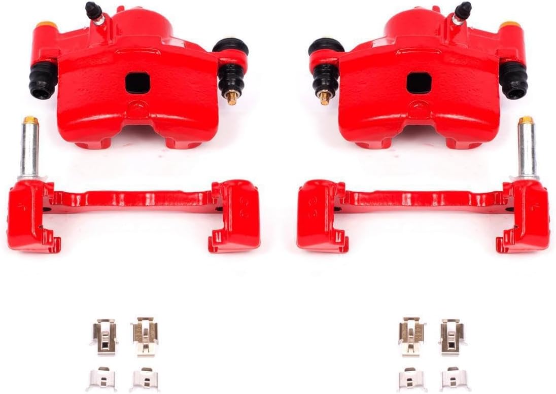 Power Stop フロント S1379 耐高温レッドパウダーコーティングキャリパー ペア ホンダ CRX 1990-1991 ホンダ シビック 1990-2000 ホンダ シビック デル ソル 1993-1997用 [モデル固有]