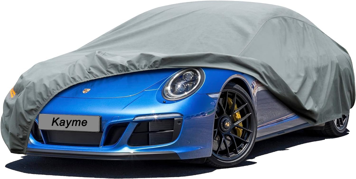 Kayme 高耐久カーカバー カスタムフィット ポルシェ 911 991 992 997 996 カレラ S 4S GTS クーペ コンバーチブル タルガ 自動車用 全天候型 防水 外装フルカバー 日差し 雨 紫外線保護 グレー｜日本小売業販売