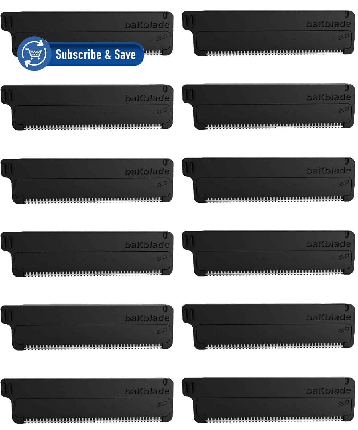 Bakblade 2.0 後ろ側用 上半身電気かみそり 詰め替え薬莢 2.0/2.0 Elite 電気かみそりに相応う ドライグライドテクノロジー 髪剃り12枚属する 手ばしこい剃り気味合い 飾り気のない取り替えっこ 洗い濯ぎ毛はらい属する 安全性のある かわき切る肌用 髪剃り刃＆薬莢 シェービング 個人的世話をする