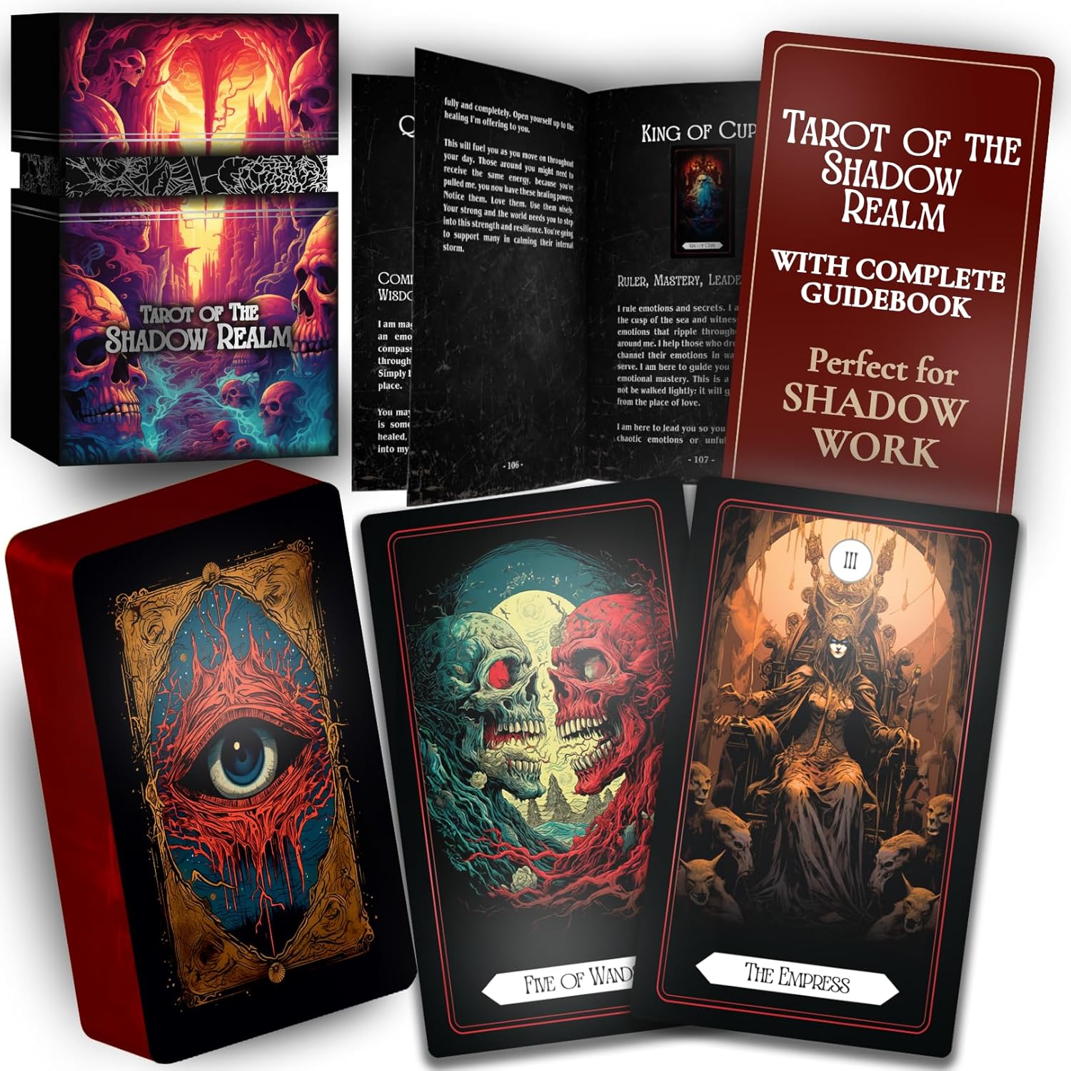Earth Moon Magick タロットカード シャドウ・レルム タロットカード 80枚セット シャドウワーク シャドウレルム タロットカード Tarot of The Shadow Realm 78枚＋2枚 キーワード入りガイドブック タロット・オラクルカード・セット 初心者 上級者 神秘的 占い