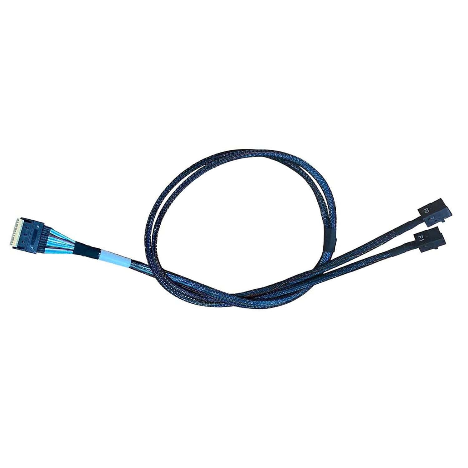 DiliVing DiLinker SlimsSAS 8X to 2MiniSAS HD 4X, SFF-8654 74Pin to 2*SFF-8643 36Pin ケーブル 80cm (Broadcom MPN 05-60002-00) SlimSAS ケーブル SFF-8654 MiniSAS HD ケーブル SFF-8643 SAS 変換ケーブル RAID対応 ストレージ接続 SASケーブル RAIDカード接続ケーブル