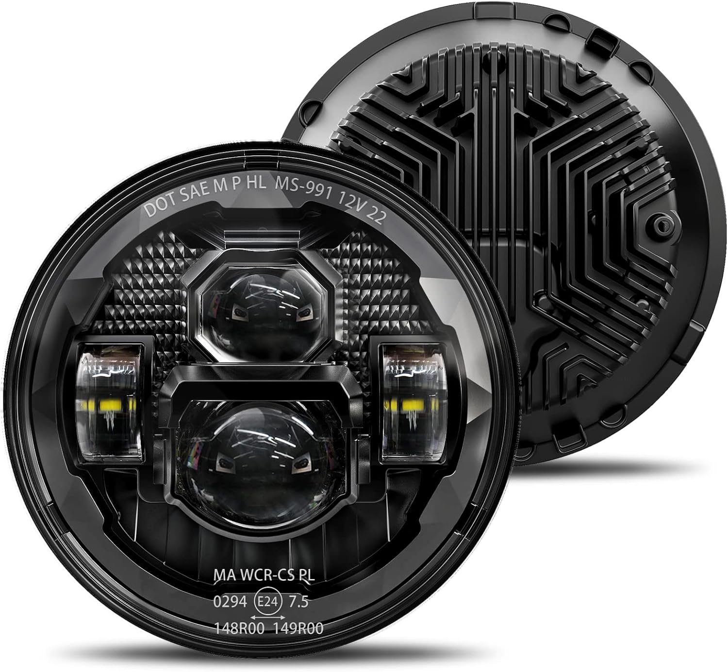 HWSTAR 2023 NEW 1000% ブライト アンチグレア 7インチ LEDヘッドライト 円形 ジープラングラー JK JKU TJ LJ Chevy Ford GMC Dodge Mazda Nissan Mack VW など DOT公認 H6024 ハイ/ロー シールドビーム Jeep JK/TJ対応 H6024 ハイ/ロー対応 丸型 2個セット 28,258円
