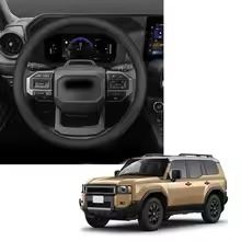 トヨタ 新型 ランドクルーザー250 専用 ステアリングカバー TRJ250W GDJ250W 対応 ナッパレザー製 ハンドルカバー 滑り止め加工 高密着デザイン TRJ250W GDJ250W対応 ステアリングカバー ランドクルーザー250 ステアリングカバー ハンドルカバー ピュアブラック