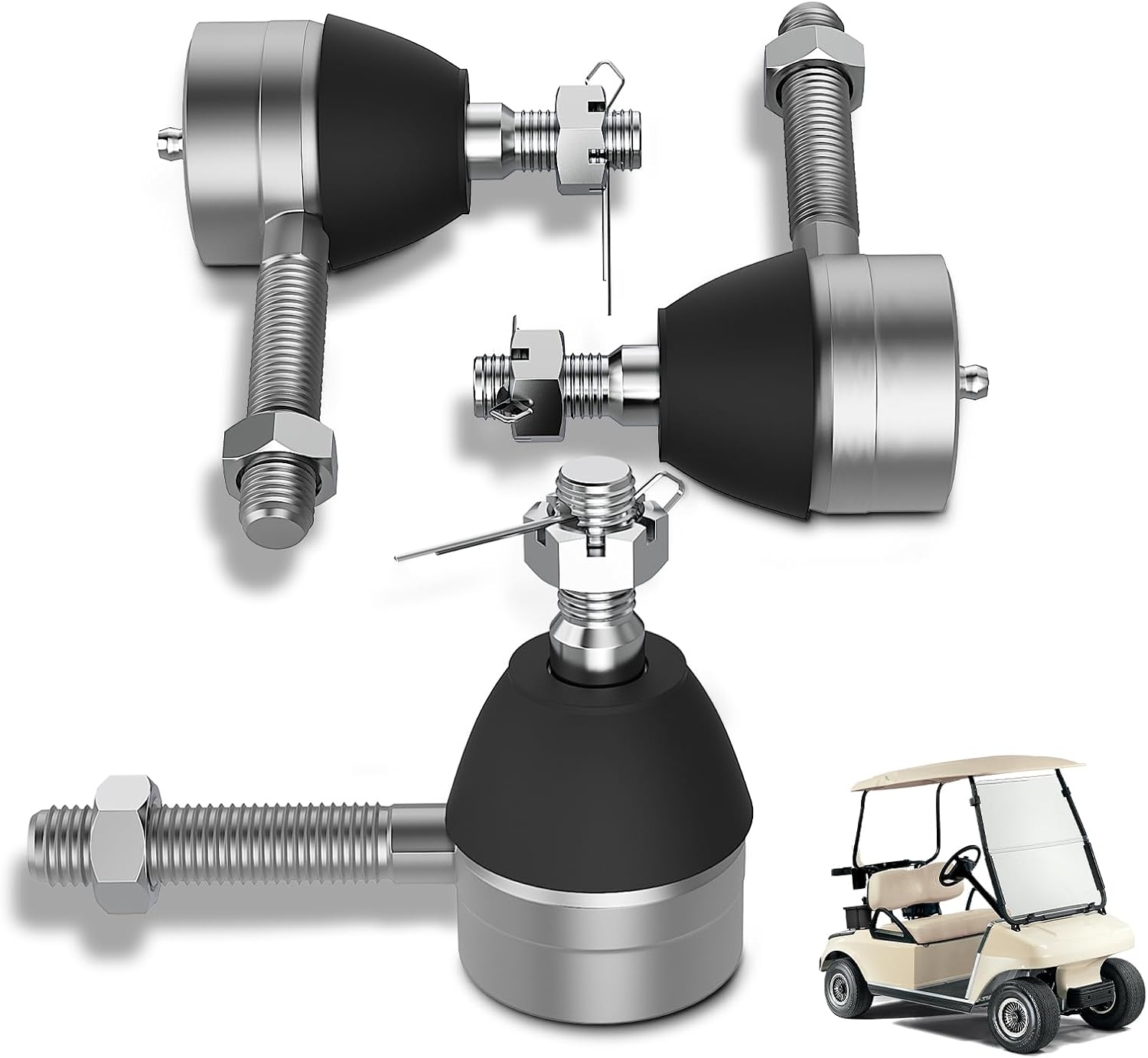 Panglong ゴルフカート用ボールジョイントキット Club Car DS タイロッドエンド3個セット グリースニップル付き 1976~2008年式 Club Car DS ゴルフカート対応 ゴルフカート ボールジョイントキット Club Car DS 用 タイロッドエンド 3個セット グリスニップル付 修理 交換用