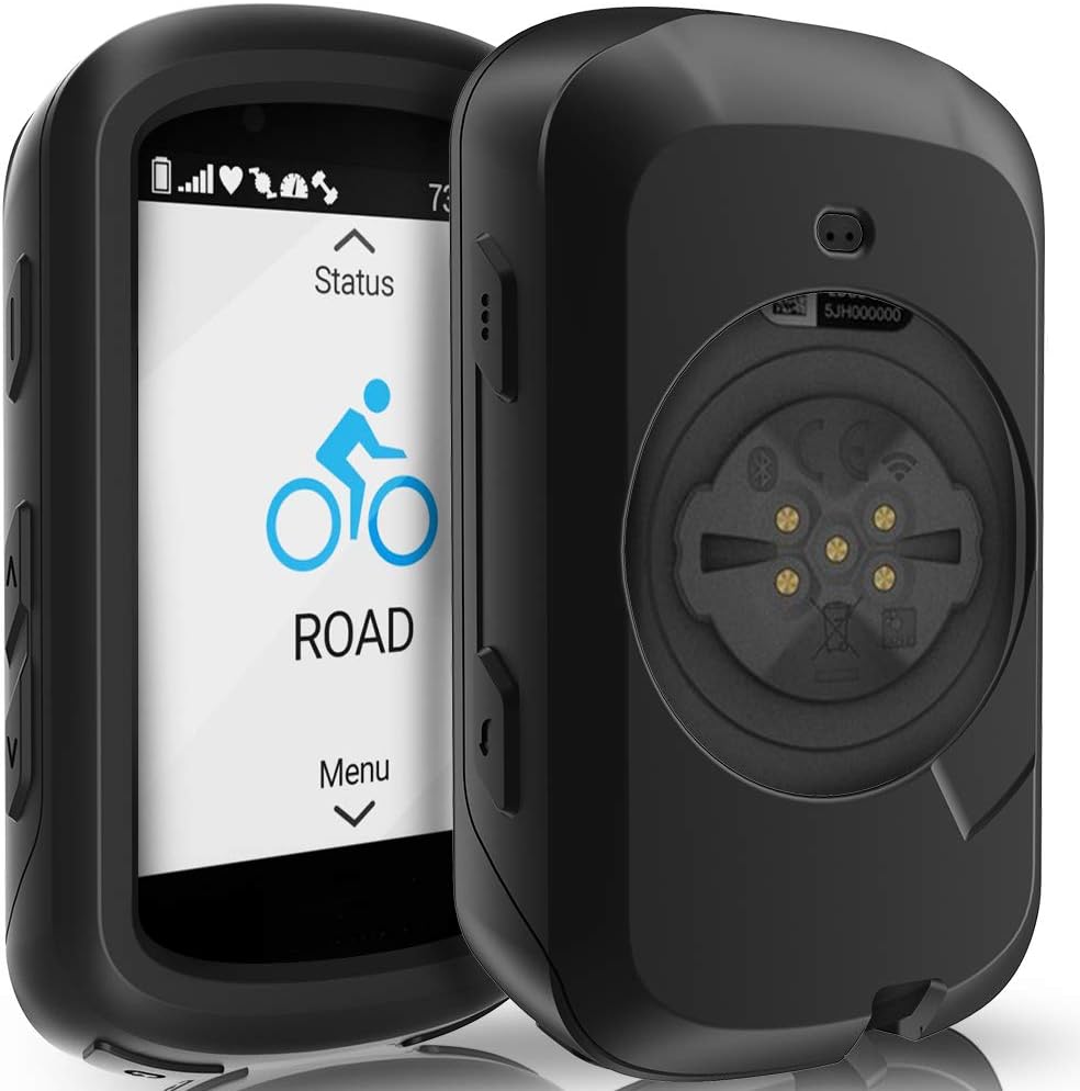 TUSITA Garmin Edge 530 対応 シリコンケース 全面保護 ミリタリードロップテスト済 超軽量 スリム設計 シリコンケース Garmin Edge 530 対応 GPSサイクルコンピューター保護カバー 衝撃吸収 防塵 耐久性 サイクリングアクセサリー Edge 530 シリコンケース 保護カバー 黒