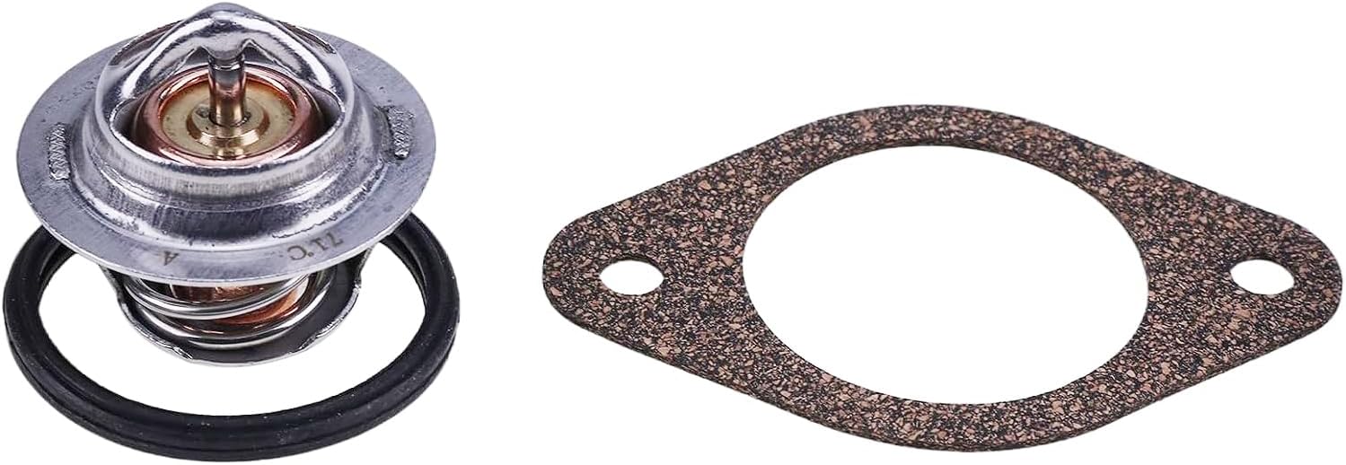 Chamixx 71℃ / 160°F サーモスタット ガスケットシール付 SBA145206020 83920280 Ford New Holland トラクター 1510 / 1710 / 1110 / 1210 / 1310 / 1720 /1920 / 1320 / 1520 / 1620 / 1715 / 3415 互換 Ford New Holland トラクター用 サーモスタット ガスケット付き
