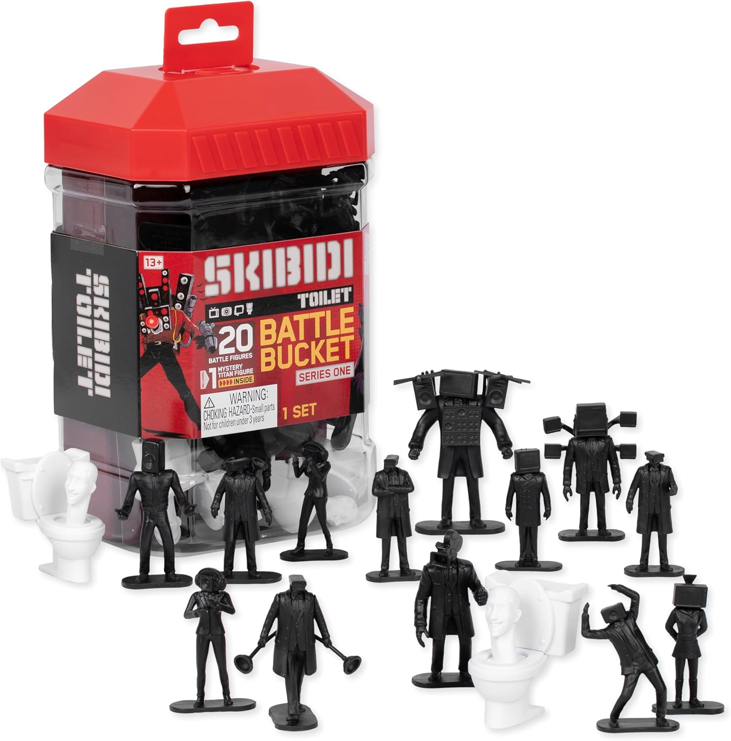 Bonkers Toys SKIBIDI Toilet バトルバケット 公式 コレクタブルフィギュア トイレットグッズ バトルバケット コレクタブルフィギュア スキビディトイレット トイレ戦士グッズ／コレクション玩具 トイレットバトルバケット デスクフィギュア 人気キャラクター フィギュア
