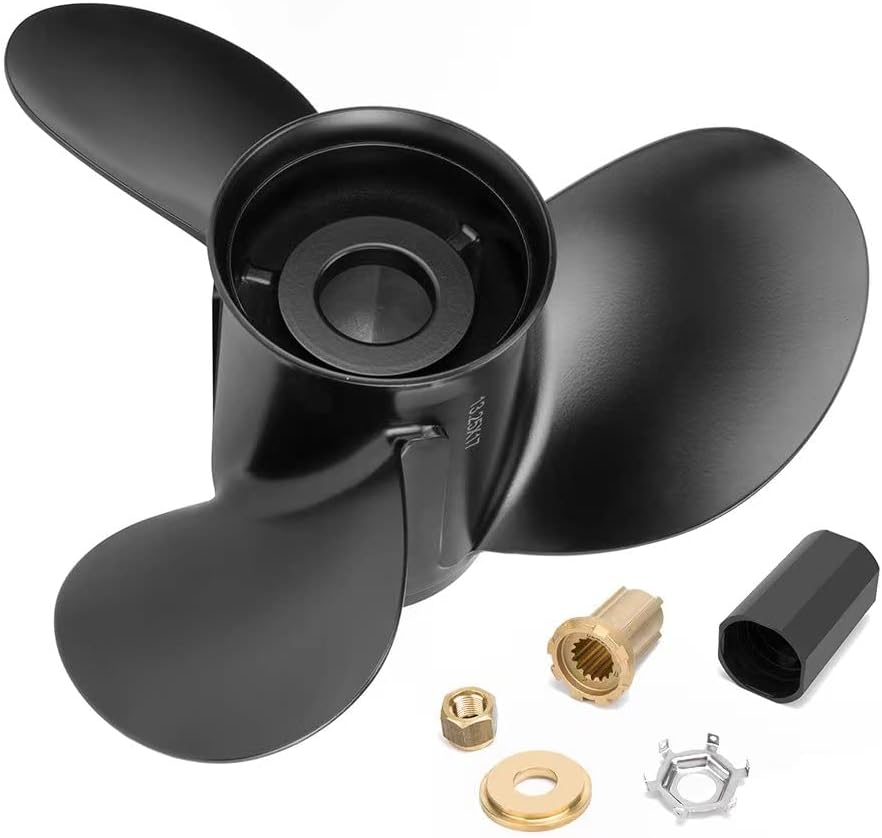 Qiclear アルミ製 船外機プロペラ 15スプライン RH Mercury 60/75/80/90/100/115/125HP 対応13 1/4 × 17 ハブキット付 OEM品番 48-77344A45 互換 アップグレード Mercury 60?125HP アルミプロペラ 15スプライン RH 船外機 プロペラ 13 1/4×17 ハブ付 マーキュリー用
