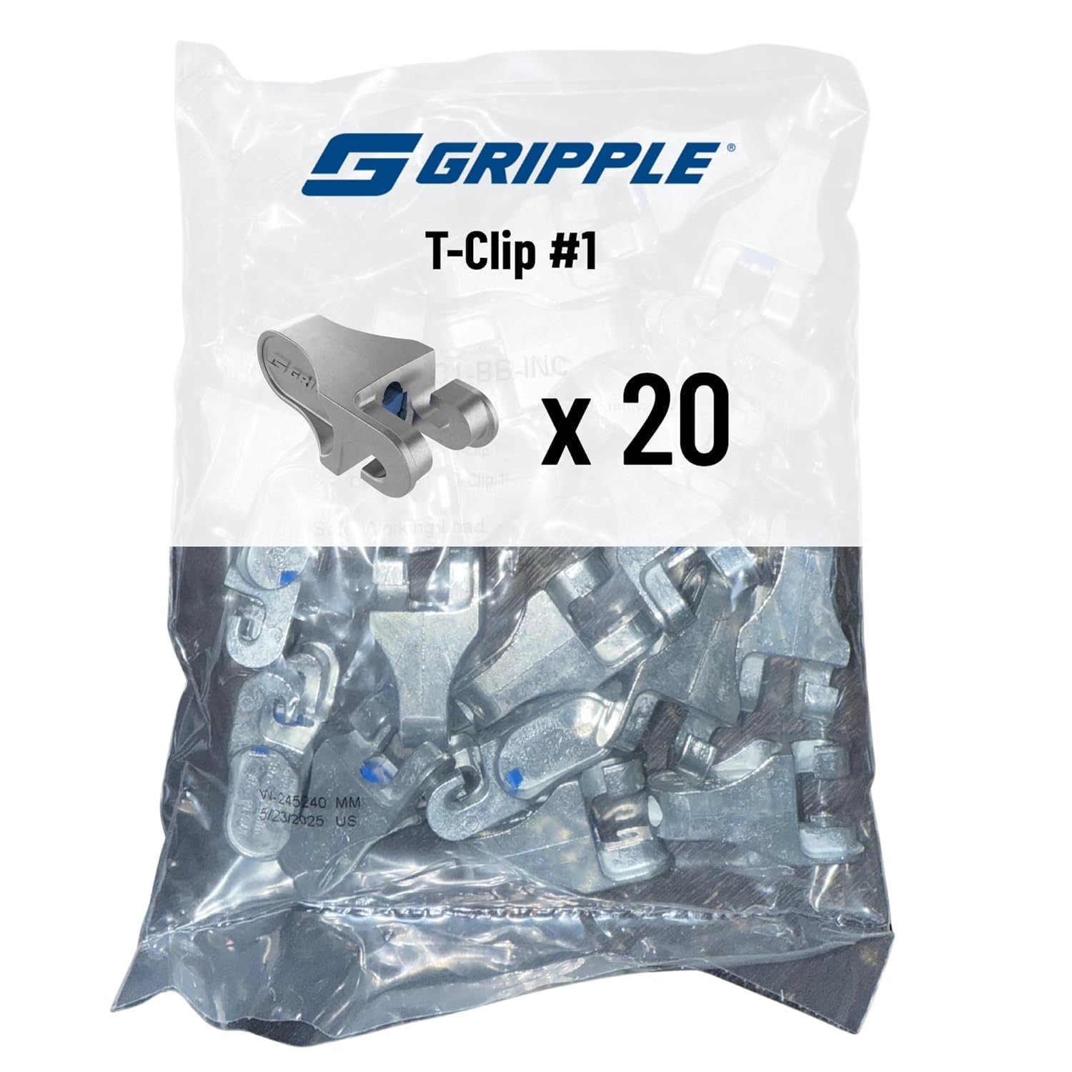 Gripple T-Clip フェンスワイヤー端末固定用 エンドポスト用 ターミネーション金具 20個セット グリップル フェンス用 ワイヤー端末固定金具 グリップル Tクリップ 農業用フェンス 牧場・放牧地 敷地・ガーデンフェンス 補修・メンテナンス用途 / ワイヤーフェンス