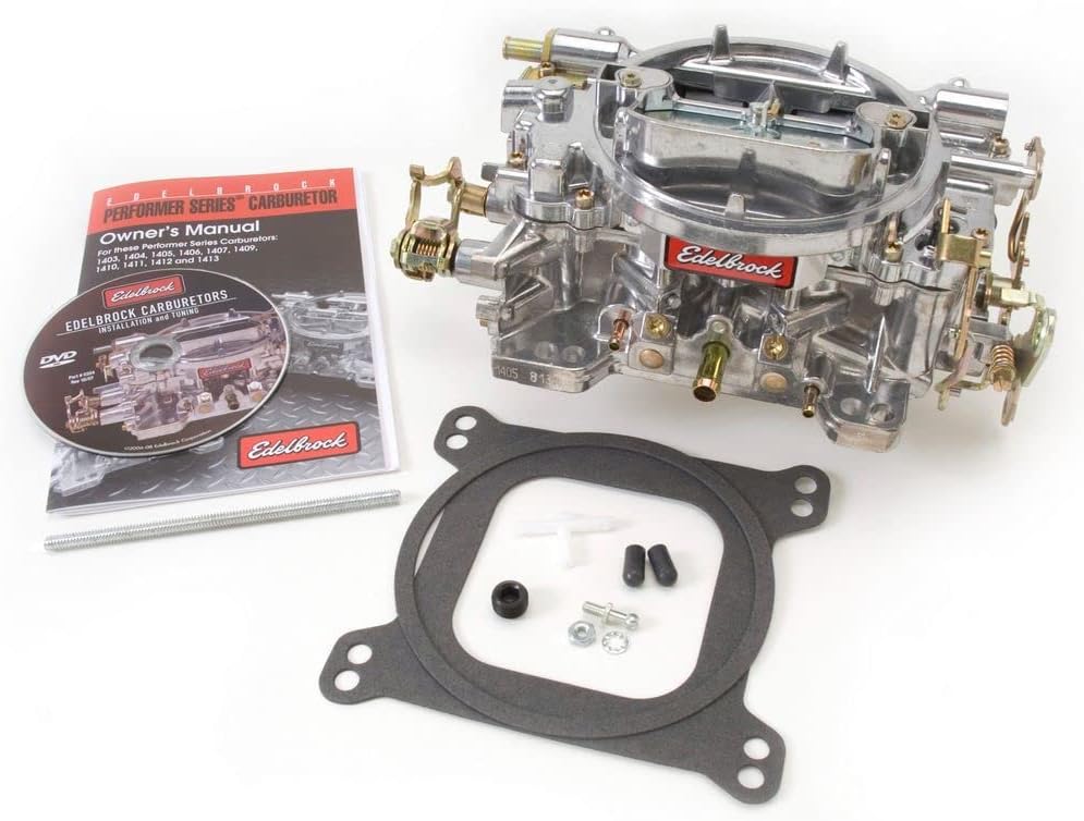 Edelbrock 1405 Performer 600 CFM 真四角ボア 4バレル キャブレター エアバルブセカンダリー ハウツー物車輪止め 4バレル キャブレター Performer 600CFM 1405 Edelbrock 真四角ボア 手動車輪止め Performer 1405（600CFM）4バレルキャブレター 真四角ボア