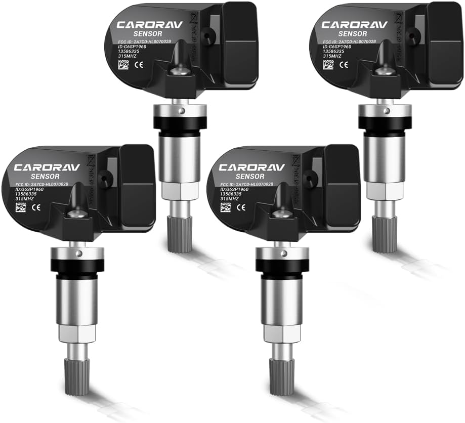CARORAV GM用 TPMS タイヤ空気圧センサー 4個セット 315MHz 互換 13586335 13581558 13598771 13598772 Chevy GMC Cadillac Buick 対応 タイヤ空気圧センサー 4個セット タイヤ空気圧センサー タイヤモニタリング タイヤ空気圧モニタリングシステム交換用センサー