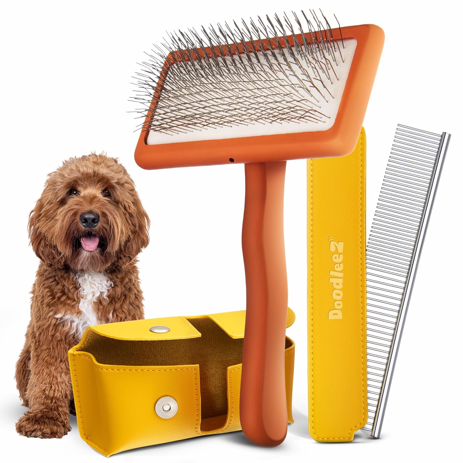 DOODLEEZ ドッグブラシ スリッカーブラシ 長毛犬用 ゴールデンドゥードル相応う 抜け毛 毛玉取りくずす ロングいの一番 プードル ラブラドゥードル 入れもの付き添い人 犬用毛はらい スリッカーブラシ 長毛犬 ゴールデンドゥードル 毛はらい 抜け毛取りくずす 毛玉取り アンダー厚地の外套 ペットグルーミング