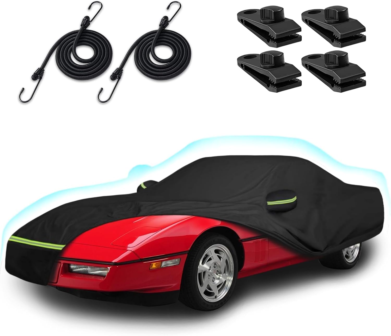 BETERNY Store コルベット C4 ボディカバー 1984-1996対応 6層構造 防水 UVカット 全天候 車カバー ジッパー付き 防風ストラップ 風、太陽、紫外線、ほこりから保護 コルベット カーカバー ボディカバー 車 車 防水カバー 車 UVカット 屋外 車カバー C4 Corvette カバー|日本小売業販売