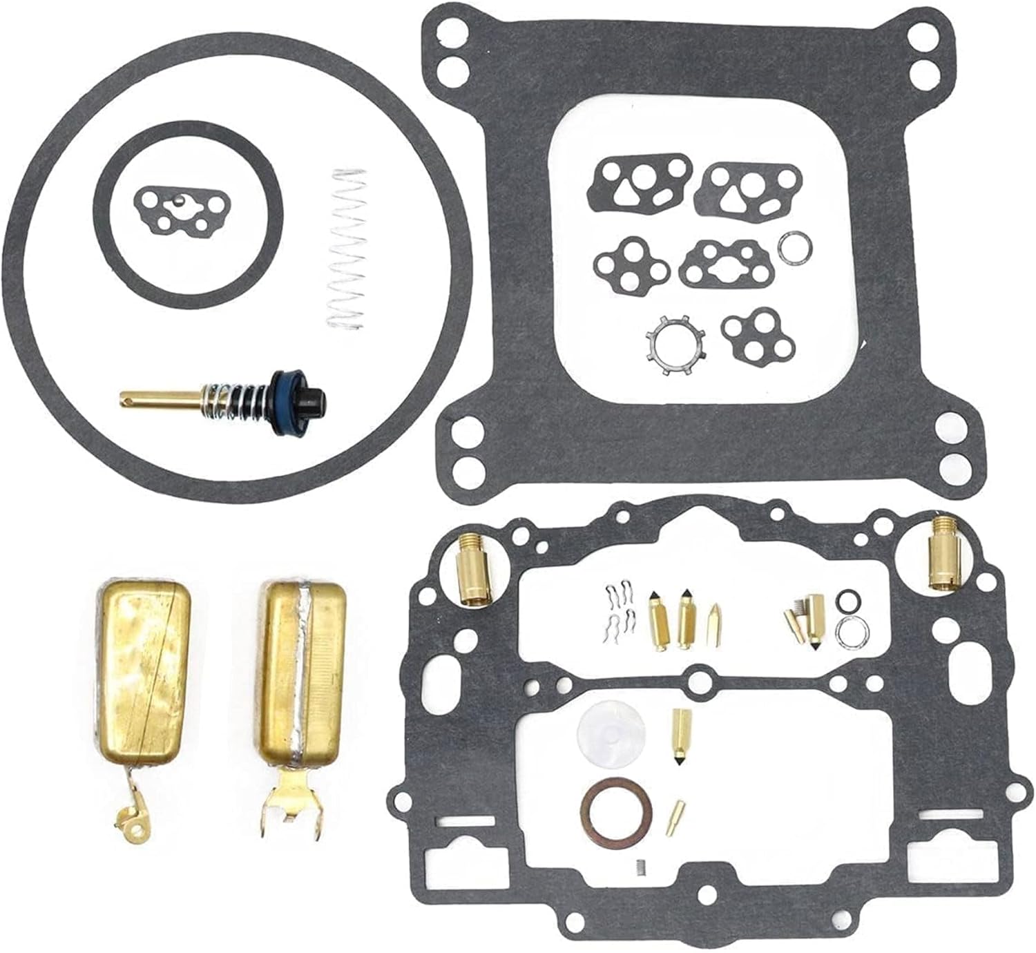 XQSMWF キャブレター リビルドキット Edelbrock 1405 / 1406 / 1407 / 1408 / 1409 / 1410 / 1411 / 1477 / 1400 / 1403 AFB 4バレル 500 / 600 / 650 / 700 / 750 / 800 ボウルカバーガスケット付き（9000シリーズ）809064 キャブレターリビルドキット ガスケット付 4バレル