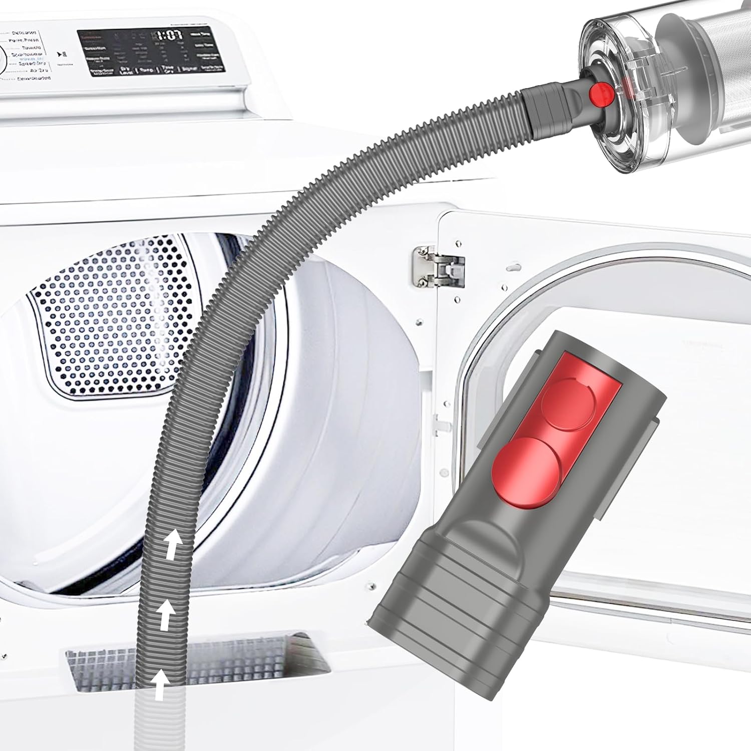 Sealegend ドライヤーベントクリーナーキット Dyson対応 乾燥機用 糸くず（リント）クリーニング アタッチメント Dyson V7 / V8 / V10 / V11 / V12 / V15 コードレス掃除機用アクセサリー ドライヤーベントクリーナーキット Se乾燥機リント除去アタッチメントグレー