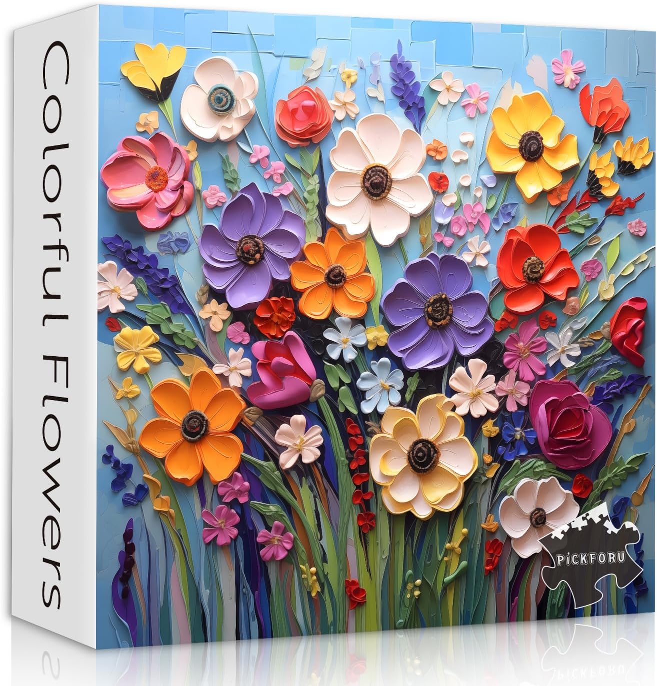 PICKFORU カラフル フラワー ジグソーパズル（大人向け）モザイク植物フラワーアート 春の花ガーデンパズル 1000ピース ジグソーパズル 1000ピース 花柄 フラワー モザイクアート 大人向け カラフル 春 花園 パズル インテリア アートパズル / インテリア / 癒し / 趣味