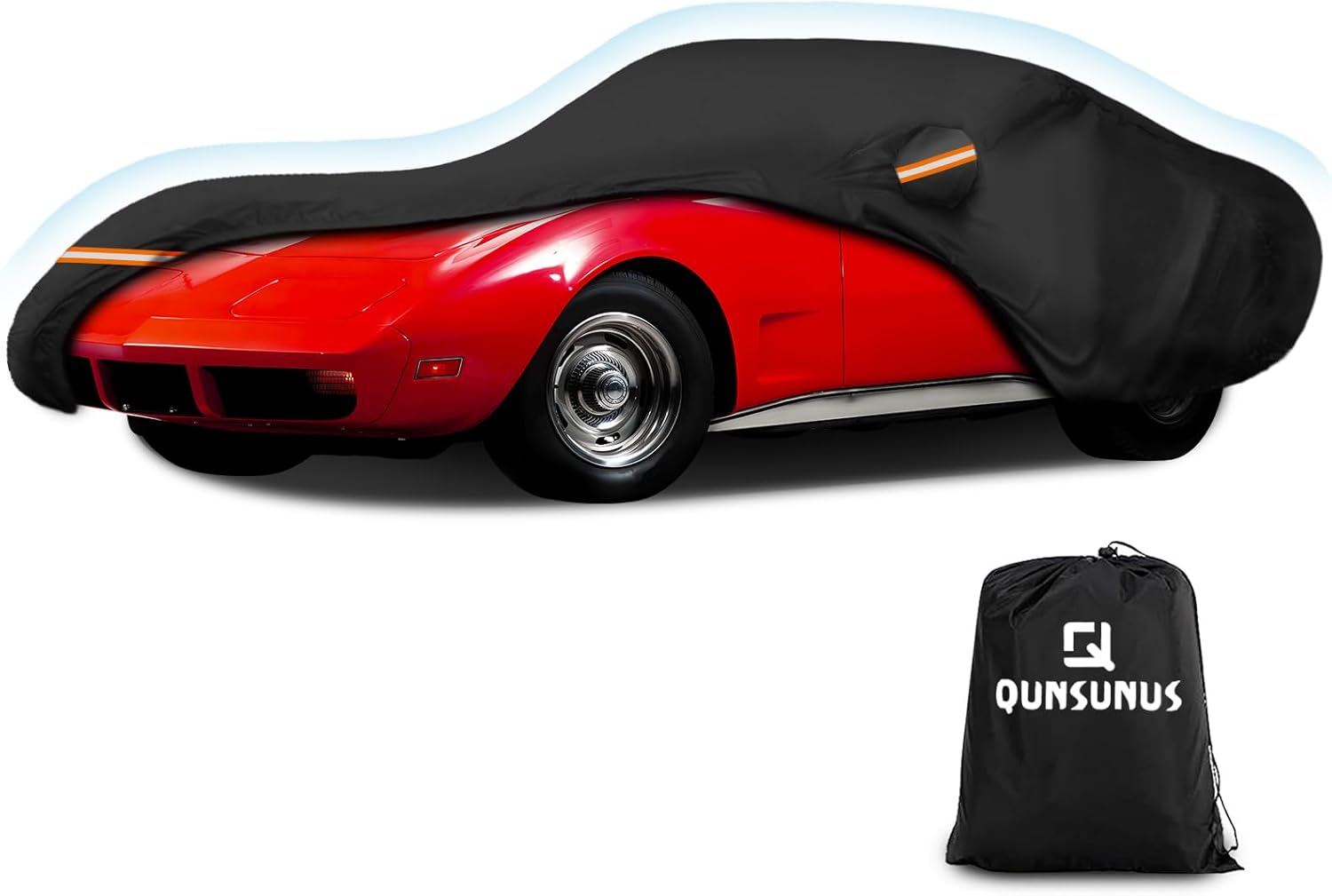 Q QUNSUNUS 6層構造 カーカバー C3 Corvette(1968から1982年)防水・全天候・防風・ひょう対策カバー(ジッパー付き)コルベット C3 ボディカバー 1968-1982専用 6層構造 防水 雹対策 UVカット ジッパー付き 防風 全天候 コルベット C3 カバー 車 ボディカバー 防水|日本小売業販売