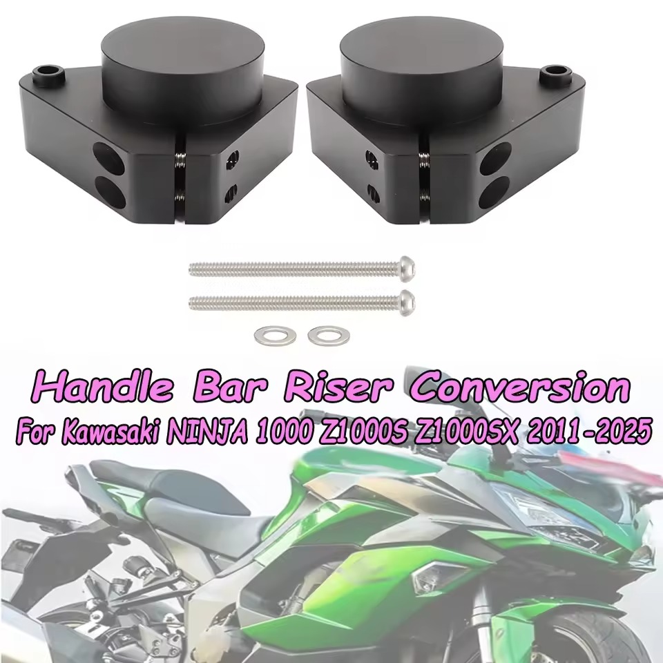 カワサキ Ninja1000SX ハンドルライザー 38mmアップ Z1000SX バーハンドルアップ スペーサー CNCアルミ カワサキ Ninja1000 Z1000SX ハンドルライザー 1.5インチアップ CNC 6082アルミ 無加工取付 バーハンドル ポジション改善 Ninja1000 ハンドルアップ Z1000SX ライザー