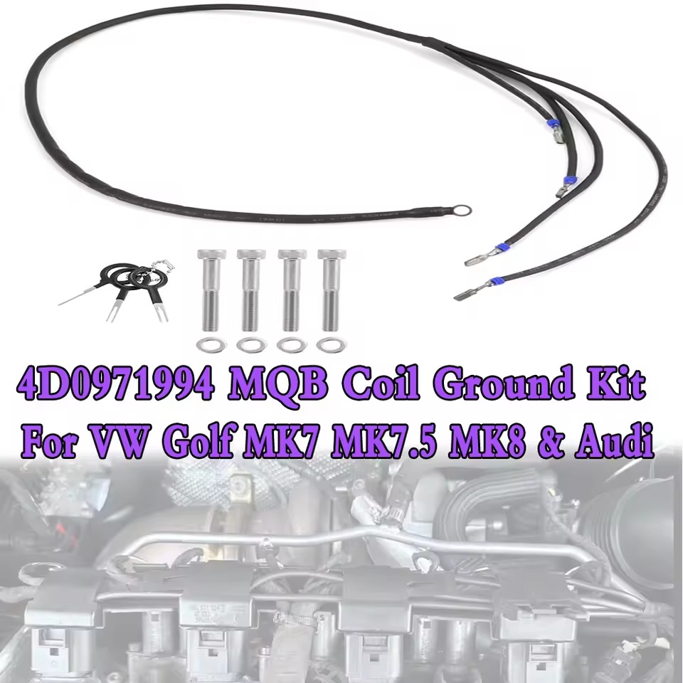 VW ゴルフ7 8 コイルアースキット MQB イグニッション強化 ミスファイア対策 Audi A3 S3 RS3 VW Golf MK7 MK8 イグニッションコイル アースキット MQB対応 4D0971994互換 Audi A3 S3 RS3 点火強化 ミスファイア対策 VW アースキット Audi イグニッションコイル