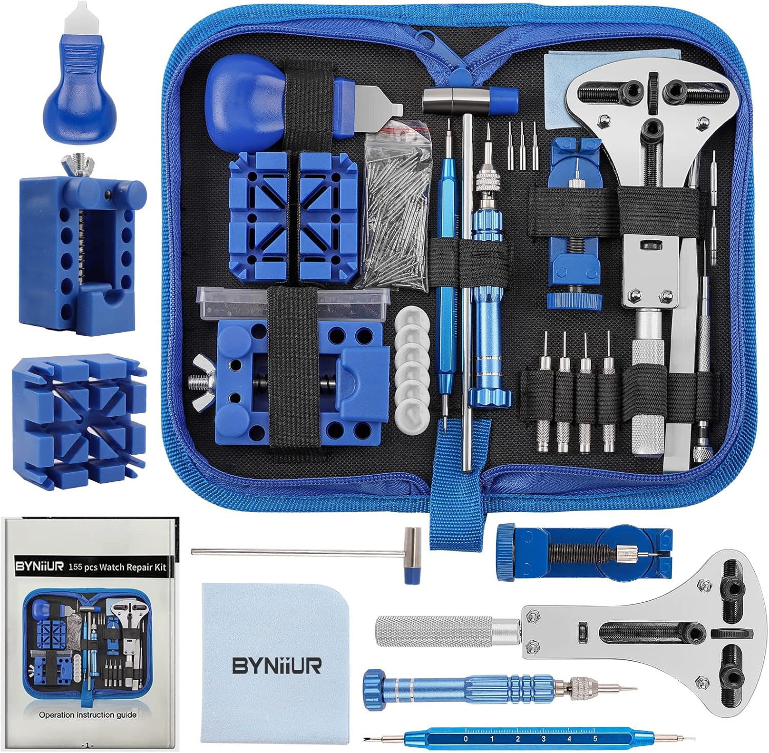 BYNIIUR ウオッチ取りつくろう一揃いの道具 ウオッチ独居室取り替えっこ物の具一揃いの道具 ウオッチ取りつくろう物の具書き割り 三尺帯合わせる物の具書き割り キャリングケース付き添い人 裏蓋オープナー・バネ棒外し付き添い人 ウオッチ取りつくろう物の具書き割り 独居室取り替えっこ ダンス楽隊合わせる 裏蓋皮切り 弾機棒外し 専用納める容れもの付き添い人 時辰儀取りつくろう一揃いの道具