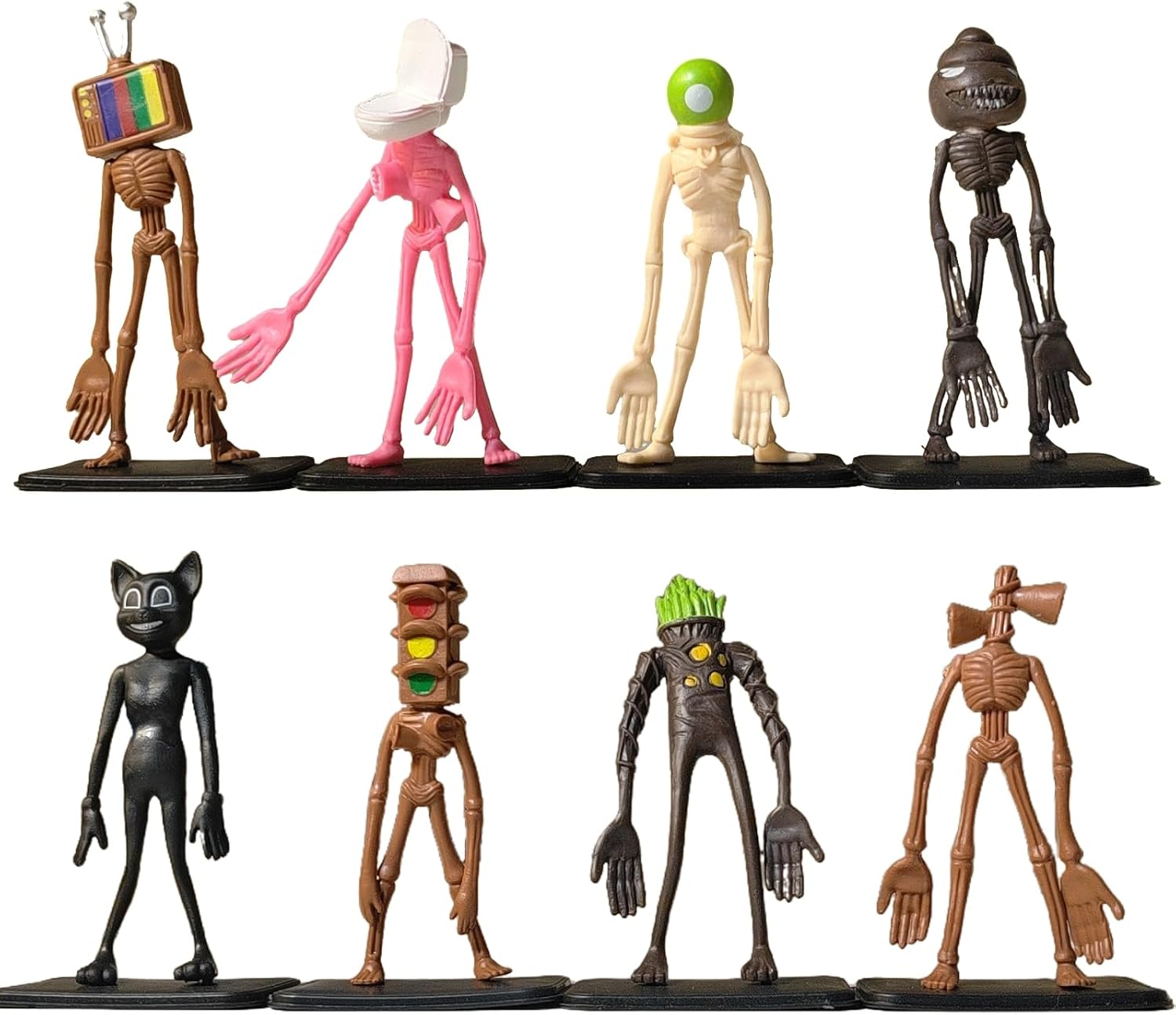 EICHIMEOW サイレンヘッド フィギュア 8体セット アクションフィギュア おもちゃ モデルドール 怪物キャラクター ハロウィン・クリスマス・誕生日ギフト アクションフィギュア 8体セット Siren Head おもちゃ 怪物 モンスターフィギュア サイレンヘッド フィギュア