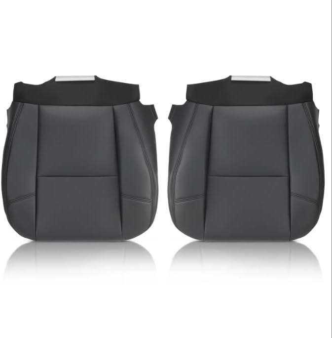 AUTOKAY ブラック 運転席 & 助手席用 ボトムシートカバー キャデラック エスカレード 2007-2014 に適合 カーシートカバーシートカバー左右セット 運転席＆助手席用 2007～2014年式対応 キャデラック エスカレード シートカバー 座面カバー 運転席 助手席 交換用 カバー 黒｜日本小売業販売