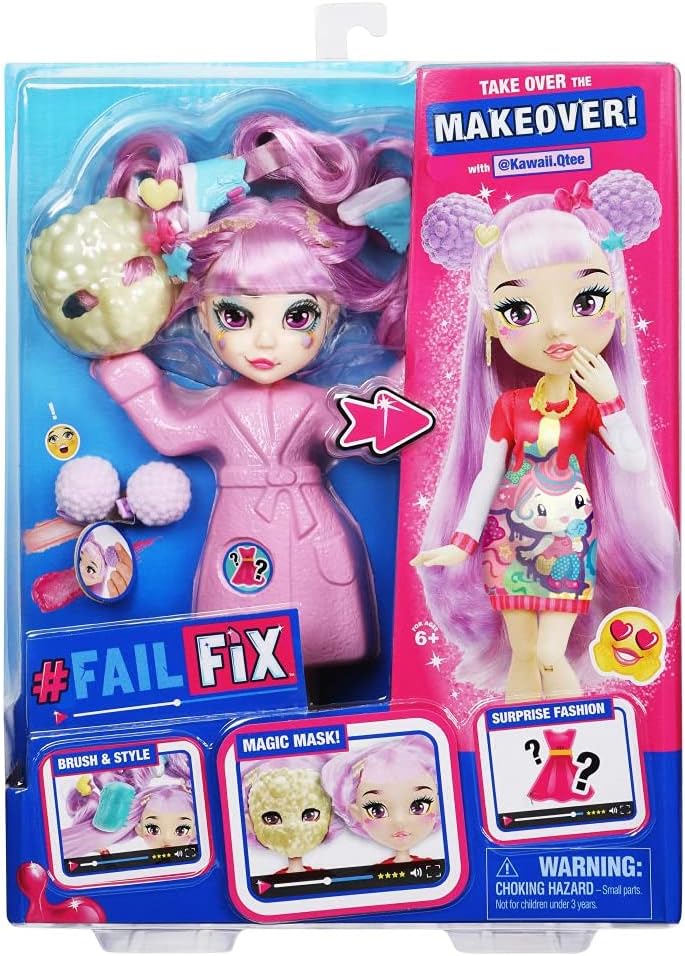 Failfix Kawaii Qtee トータルメイク オーバードールパック 8.5インチ ファッションドール 頭からつま先までのトータルトランスフォーメーション 人形 プレゼント