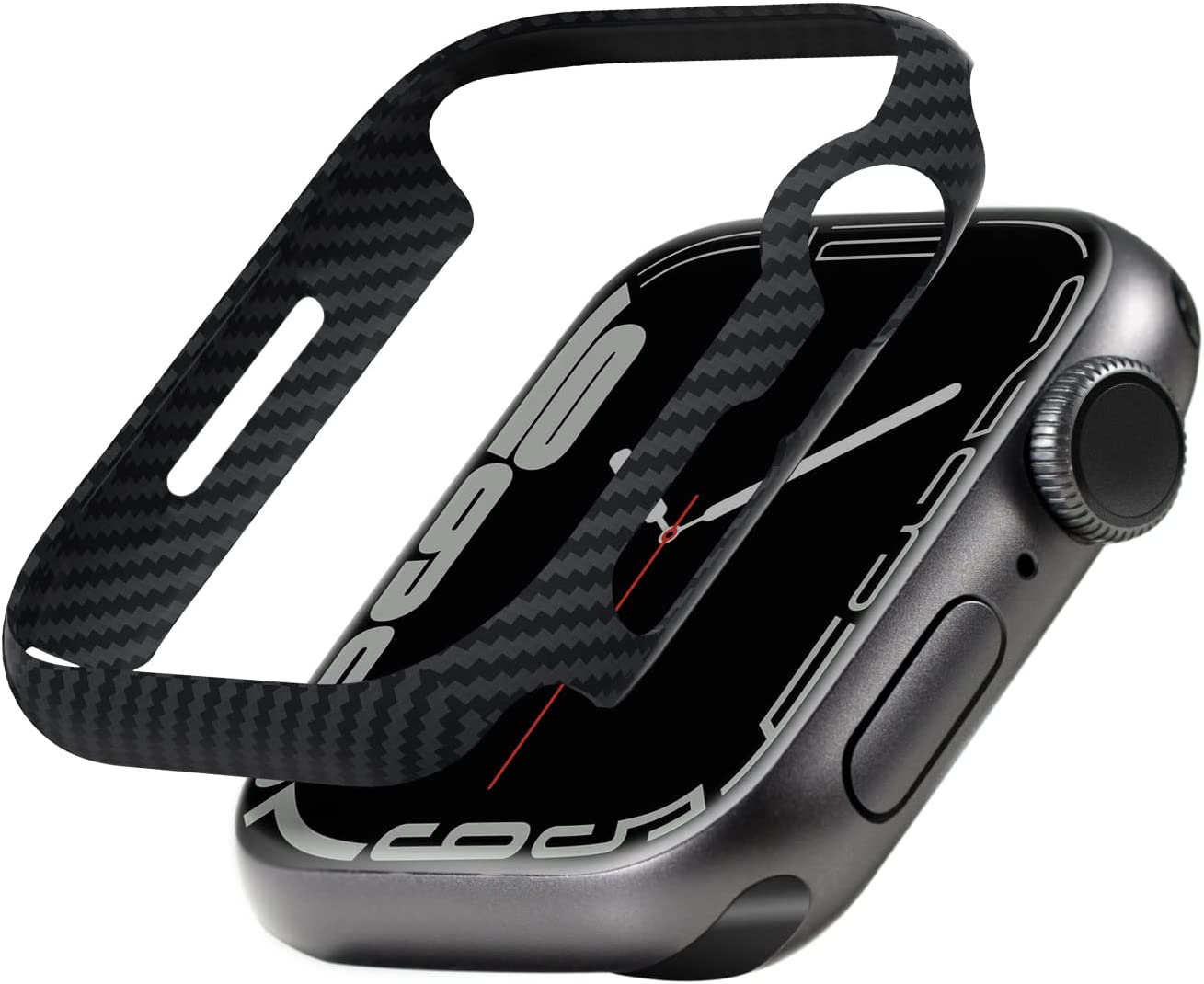 PITAKA Apple Watch Series 7用エアケース 45mm 精巧で洗練されたミニマリストスリムApple Watchケース 8/7 45mmの絶妙な洗練されたミニマリストの細いAppleの腕時計の箱の保護iWatchの箱 アラミド繊維 スマートウォッチ用ケース