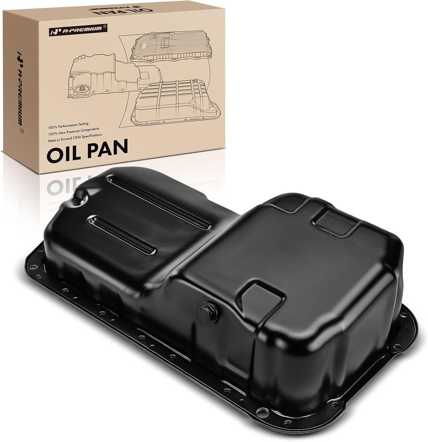 A-Premium エンジンオイルパン交換用 Honda Accord 1990-1997 Prelude 1992-1996 Odyssey 1995-1997 いすゞオアシス 1996-1997 Acura CL 1997 ホンダアコード オデッセイ プレリュードドレインプラグ付き 自動車用交換トランスミッションパン＆ドレンプラグ