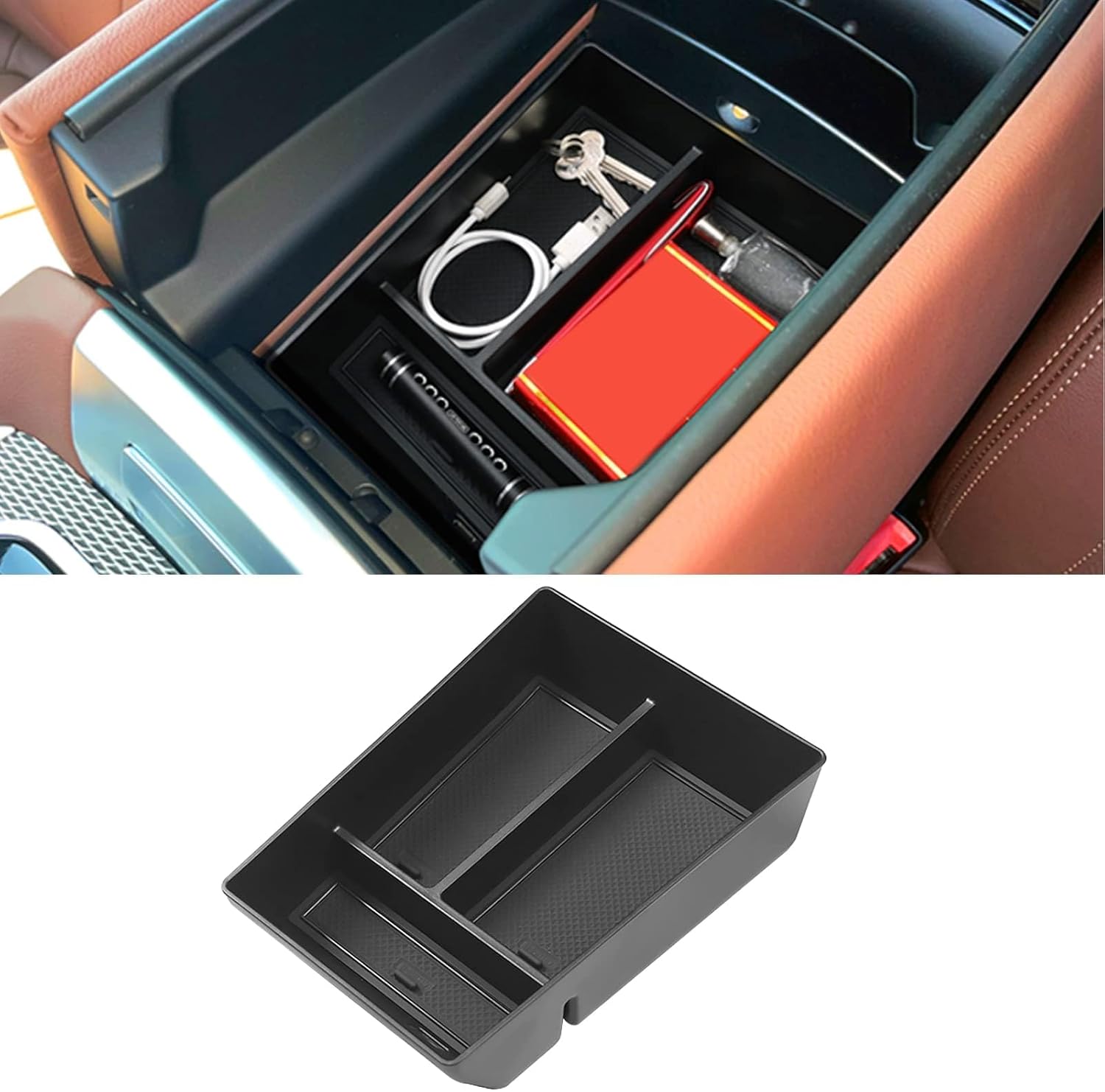 Jaronx Compatible with BMW X5 G05/ X6 G06/ X7 G07センターコンソールオーガナイザー 2023 2022 2021-2019 Cnsole Organizer Center BMW X5 G05 コンソールトレイ BMW X6 G06 小物入れ BMW X7 G07 収納トレー BMW センターコンソール 収納 車用収納ボックス