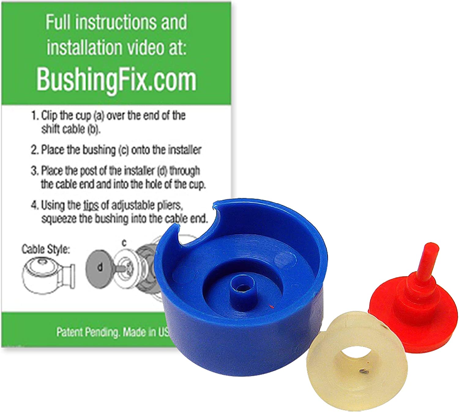 BushingFix UP1Kit トランスミッション シフトケーブル ブッシュ修理キット シフターケーブルキット フォード シボレー ビュイックなどに適合 シフトブッシング修理キット ATシフトケーブル用 オートマチック トランスミッション シフトケーブル交換ブッシング 修理交換