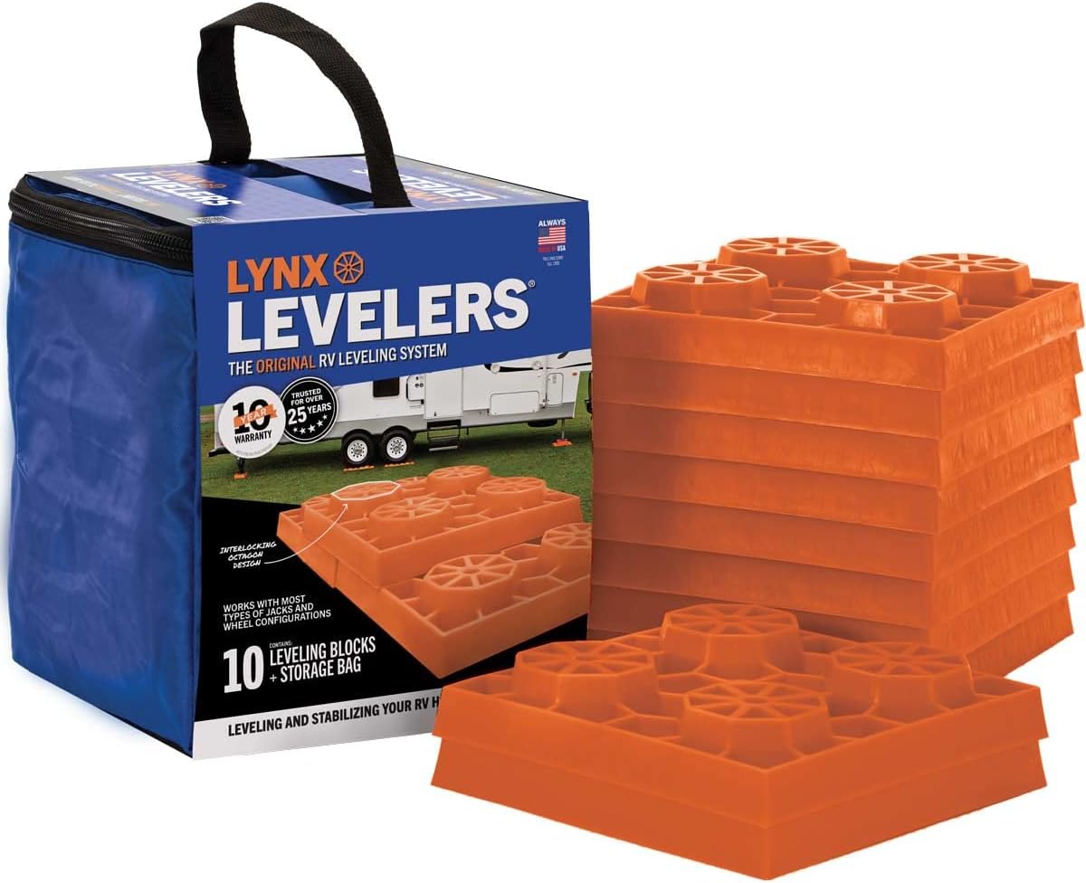 Tri-Lynx 00015 Lynx Levelers リンクスレベラー 10個パック オレンジ レベラー 耐荷重4000ポンド キャンピングカー・RV・トレーラー用 車体水平調整ブロック 耐久プラスチック製 車体レベラー オレンジ RV・キャンピングカー・トレーラー用 アウトドア・車中泊・キャンプ